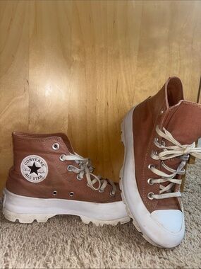 Converse High-Top Platform Sneakers - Rust